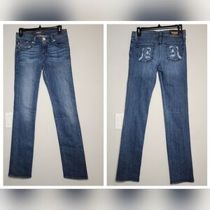 Rock & Republic Stella straight jeans. Embellished pockets. Women's size 26